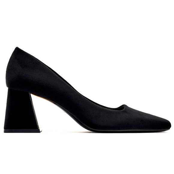 Zara NWT Black Block Heel Shoes size 10/41 - Picture 1 of 15